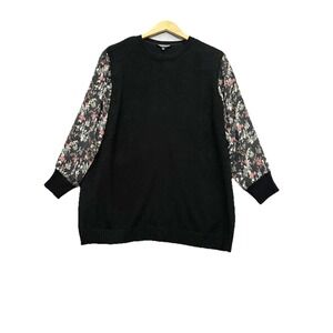 The Pyramid Collection Sweater Womens  Size 1X Accoridan Slv Boho Luxe Artsy